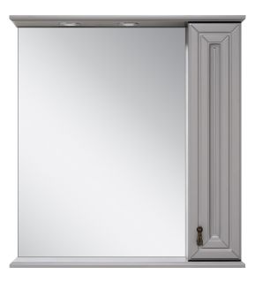 Зеркальный шкаф с подсветкой Misty Лувр 85см правый серый